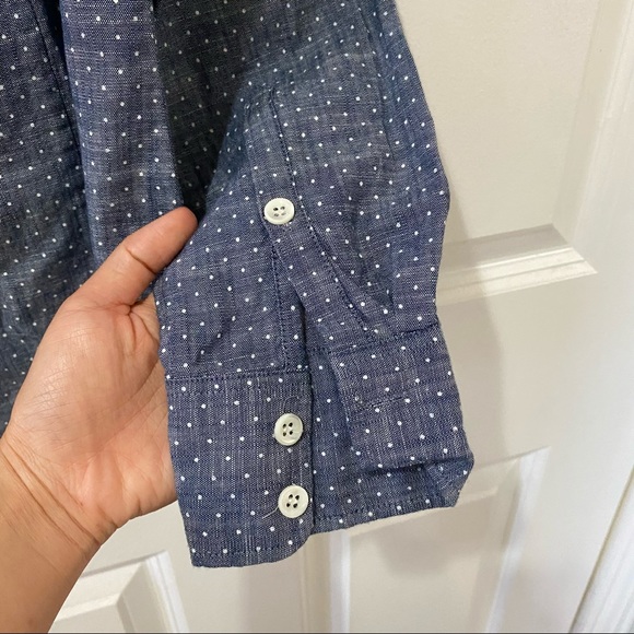 J.Crew Chambray Polka Dot Perfect Shirt 00 XS XXS - Picture 10 of 11